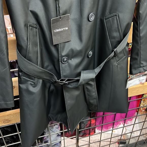 NWT,Claiborne men’s rain coat black zip out lining - Picture 17 of 17